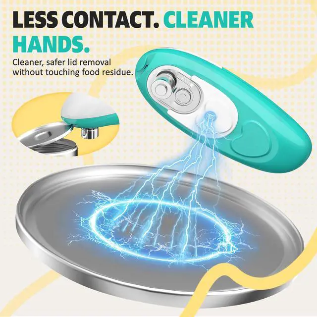 Alt view image 6 of 7 - Electric Can Opener, One-Touch Automatic Can Opener Easy Side Cut All Can Sizes with Smooth Edge, Handsfree Battery Operated Kitchen Gadget Safe for Seniors & Arthritis