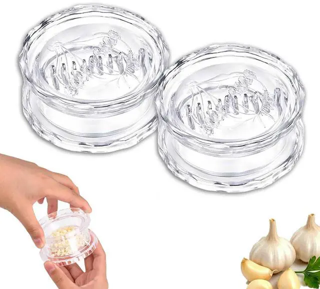 Main image of 2PCS Clear Manual Garlic Twister and Ginger Mincer Tool,Manual Garlic Twister and Mincer for Garlics, Onion, Ginger, Herbs, Nuts, Impact Resistant Kitchen Gadget & Home Accessory