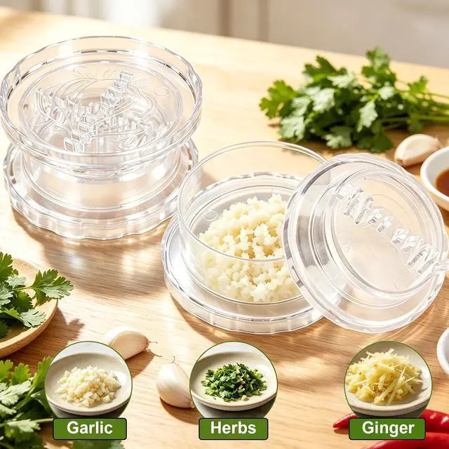 Alt view image 2 of 7 - 2PCS Clear Manual Garlic Twister and Ginger Mincer Tool,Manual Garlic Twister and Mincer for Garlics, Onion, Ginger, Herbs, Nuts, Impact Resistant Kitchen Gadget & Home Accessory