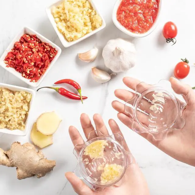 Alt view image 2 of 7 - Garlic Twister Kitchen Tool Manual Garlic Crusher & Ginger Grinder, Nut Chopper, Chili Pepper Mincer, Clear Acrylic Kitchen Utensil for Food Prep BPA-Free, Easy to Use, Handheld Design