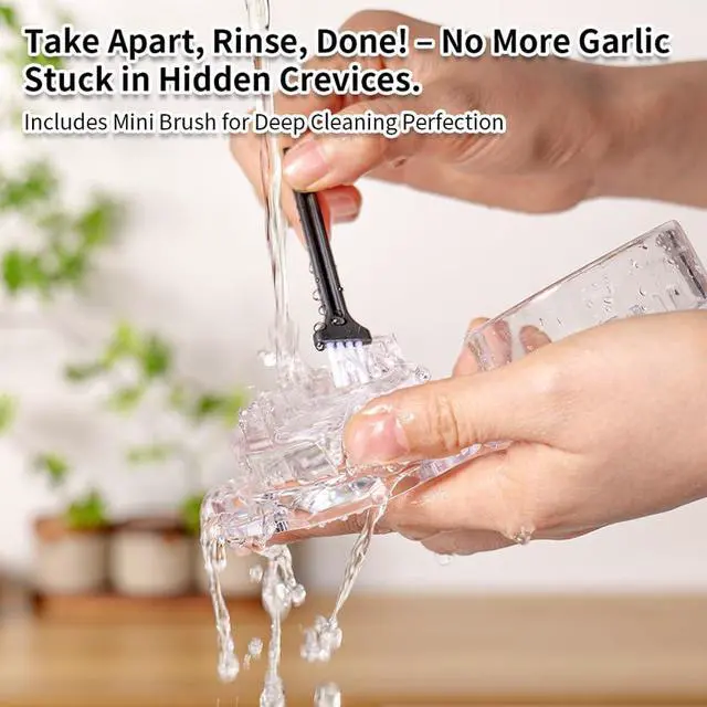 Alt view image 5 of 7 - Garlic Twister Kitchen Tool Manual Garlic Crusher & Ginger Grinder, Nut Chopper, Chili Pepper Mincer, Clear Acrylic Kitchen Utensil for Food Prep BPA-Free, Easy to Use, Handheld Design