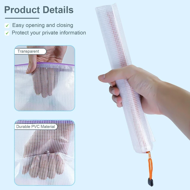 Alt view image 3 of 5 - 32pcs Mesh Zipper Pouch Bags, 8 Sizes, 8 Colors Zipper Pouches for Organizing, Board Game, Travel, Office, File Storage