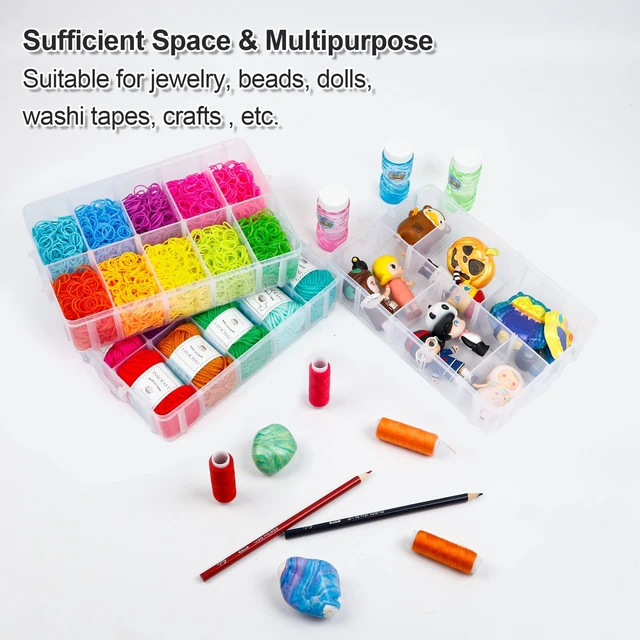Alt view image 4 of 7 - 7 Layers Stackable Storage Container, 70 Adjustable Compartments (White) Perfect for Kids Toys, Art Crafts, Jewelry, Supplies, Mini Case & Letter Sticker Included