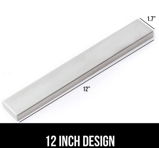 Alt view image 7 of 7 - 304 Stainless Steel Magnetic Knife Holder Strip, 12 Inch | Heavy Duty and Secure Wall Mounted Bar for Knives, Tools, Holds Up to 6 lbs, Kitchen Home Organizer, Easy Installation