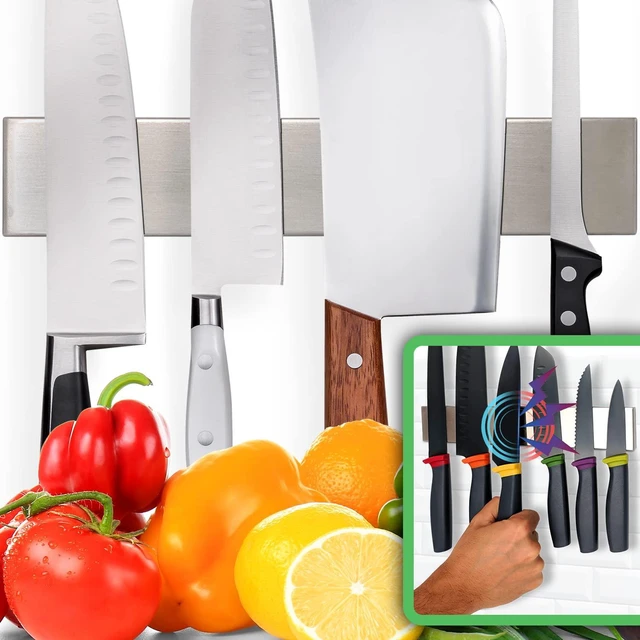 Main image of Premium 10 Inch Stainless Steel Magnetic Knife Holder For Wall - Professional Magnetic Knife Strip - Space-Saving Knife Rack/Knife Bar With Powerful Magnetic Pull Force (Upgraded Version)