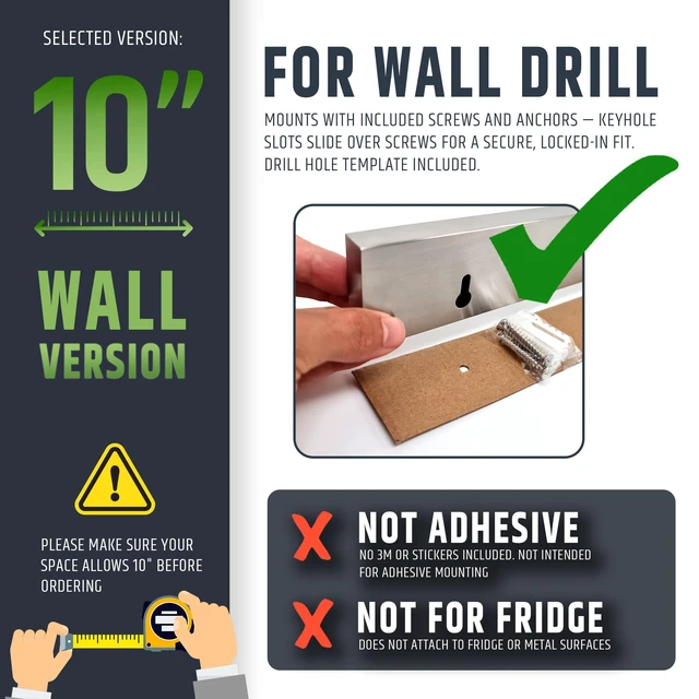 Alt view image 3 of 7 - Premium 10 Inch Stainless Steel Magnetic Knife Holder For Wall - Professional Magnetic Knife Strip - Space-Saving Knife Rack/Knife Bar With Powerful Magnetic Pull Force (Upgraded Version)