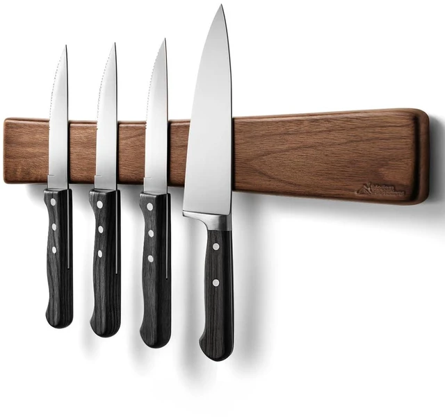 Main image of 16 Inch Acacia Wood Magnetic Knife Holder with Multipurpose Use, Magnetic Knife Holders for Kitchen, Wooden Knife Rack, Magnet Strips for Knives & Metal Utensils, Tool Holder, Art Supply Organizer