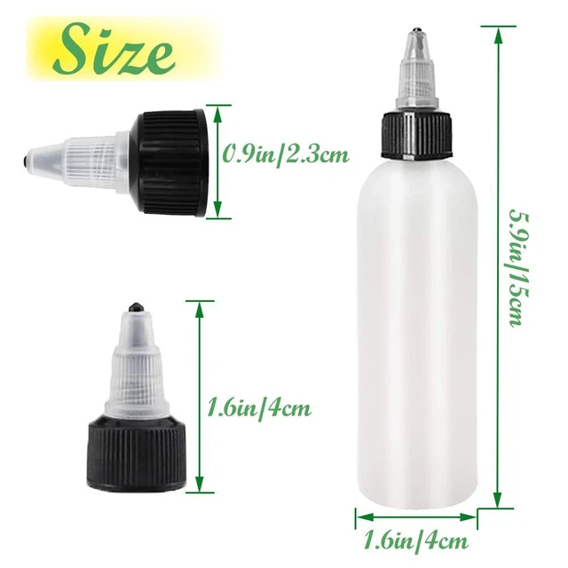 Alt view image 2 of 7 - 20-Pack 4oz/120ml Plastic Boston Squeeze Bottles with Twist Top Cap | White LDPE Bottles for Liquids, Inks, Oils, Crafts, Kitchen, Household