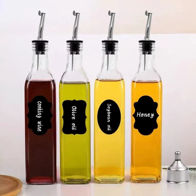 Alt view image 5 of 7 - 8Pcs 17oz Olive Oil Dispenser Bottle, Oil Dispenser for Kitchen | Glass Cooking Oil Dispenser, Vinegar Cruet Bottle with Pourers, Oil and Vinegar Dispenser Set with Pourers, Corks, Caps