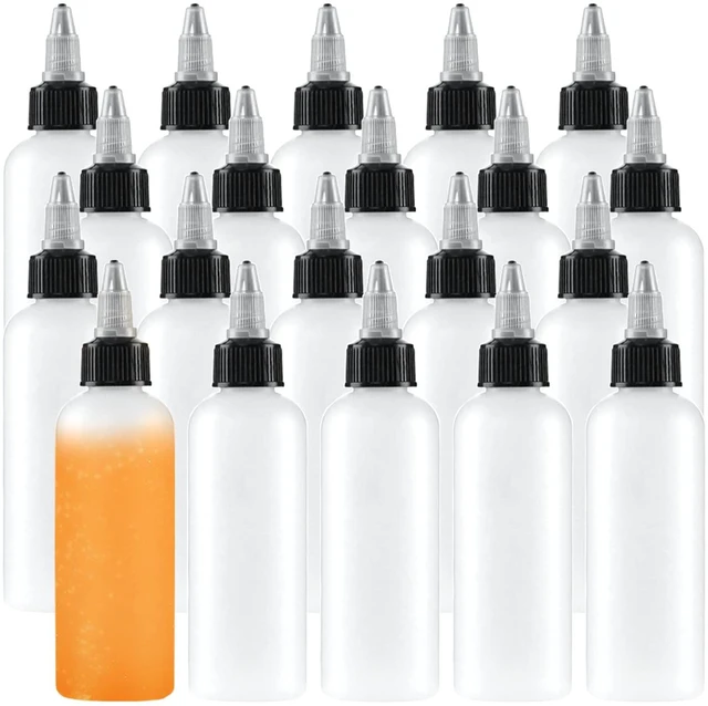 Main image of 20 Pack 4oz Boston Squeeze Bottles,Clear Dispensing Bottles with Twist Top Cap,Plastic Squeeze Bottle for Crafts,Kitchen,Household