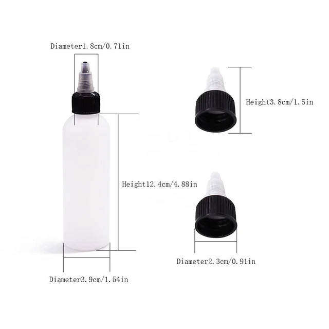 Alt view image 2 of 6 - 20 Pack 4oz Boston Squeeze Bottles,Clear Dispensing Bottles with Twist Top Cap,Plastic Squeeze Bottle for Crafts,Kitchen,Household
