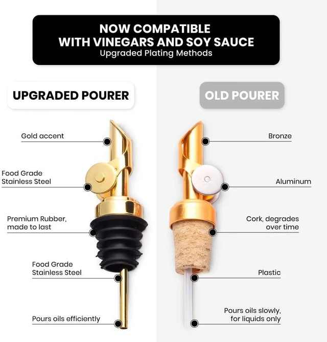 Alt view image 2 of 7 - - Premium Olive Oil Dispenser Bottles for Kitchen with Pourer - Oil and Vinegar Dispenser Set, Glass Dispenser for Kitchen, Dispenser Bottle of 350ml - Set of 2