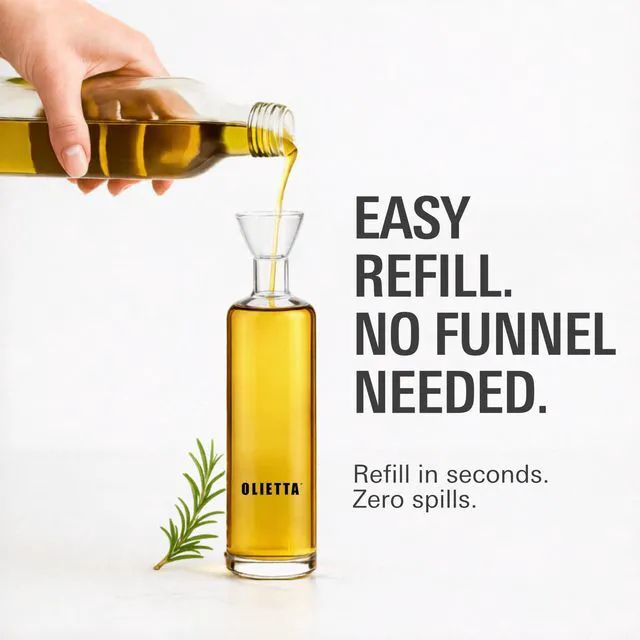 Alt view image 4 of 7 - Olive Oil Dispenser Bottle 17 fl oz - Borosilicate Glass Non-Drip Pourer | Ground-Glass Seal, Leakproof Airtight, Dishwasher Safe, Oil Bottle for Kitchen, Table, Vinegar Drizzler, Easy Clean