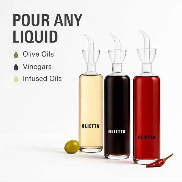 Alt view image 6 of 7 - Olive Oil Dispenser Bottle 17 fl oz - Borosilicate Glass Non-Drip Pourer | Ground-Glass Seal, Leakproof Airtight, Dishwasher Safe, Oil Bottle for Kitchen, Table, Vinegar Drizzler, Easy Clean