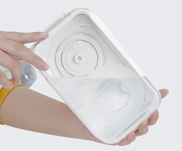 Alt view image 3 of 7 - Vacuum Seal Containers - Preserve Freshness with Time Dial, BPA-Free, Microwave-Safe - 2-Piece Set (5.1 Cups + 8.9 Cups Rectangular), White, liv01