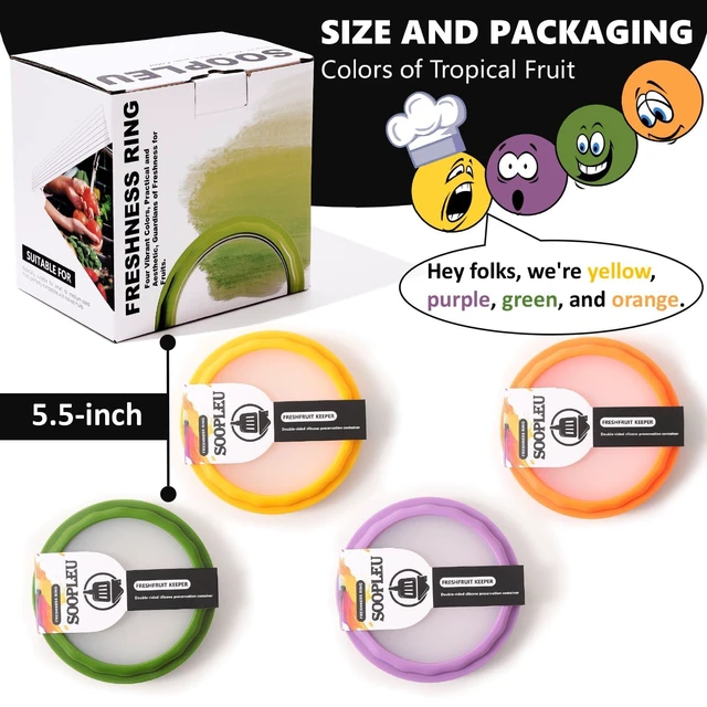 Alt view image 4 of 6 - Double-Sided Avocado Saver & Onion Storage, 4Pcs Food Holder | Upgraded Double-Sided Silicone! 4Pcs Avocado Saver & Onion Storage. Keeps garlic, tomato & produce fresh in fridge containers