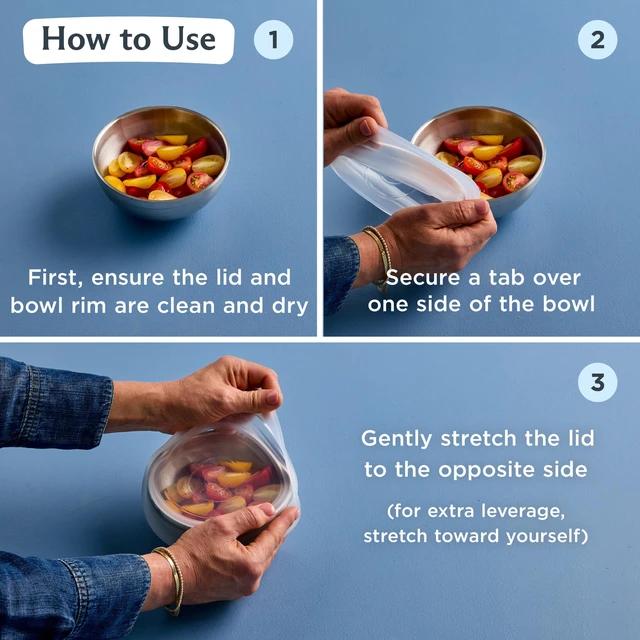 Alt view image 5 of 7 - Reusable Silicone Stretch Lids, Clear, 4-Pack, Variety of Sizes | Food-Safe Silicone, Airtight Seal, Leak-Free, BPA-Free, Eco-Friendly, Food Container Covers, Microwave, Dishwasher, Meal Prep