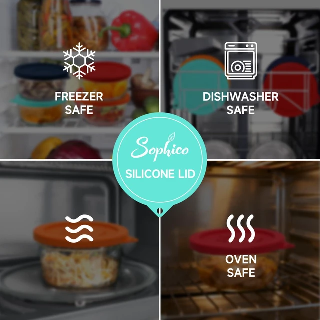 Alt view image 5 of 7 - 4 Cup Silicone Lids Replacement for Pyrex & Anchor Hocking 7201-PC | Food Grade Silicone, LeakproofAirtight Lids, Dishwasher Microwave Safe(4 pack)