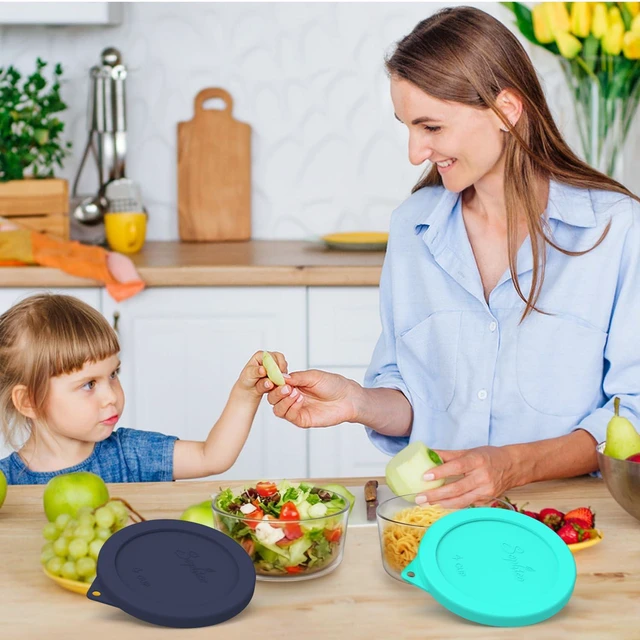 Alt view image 6 of 7 - 4 Cup Silicone Lids Replacement for Pyrex & Anchor Hocking 7201-PC | Food Grade Silicone, LeakproofAirtight Lids, Dishwasher Microwave Safe(4 pack)