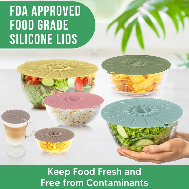 Alt view image 4 of 7 - Silicone Lids for Food Storage - 6 Pack - 6 Sizes - Food Grade - Reusable Silicone Bowl Covers for Pots and Pans - Microwave Splatter Cover - Fits Cups, Plates,-Stove, Oven, Fridge, Dishwasher Safe