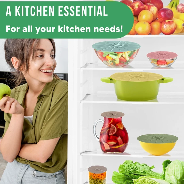 Alt view image 3 of 7 - Silicone Lids for Food Storage - 6 Pack - 6 Sizes - Food Grade - Reusable Silicone Bowl Covers for Pots and Pans - Microwave Splatter Cover - Fits Cups, Plates,-Stove, Oven, Fridge, Dishwasher Safe