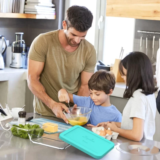 Alt view image 5 of 7 - 6 Cup Rectangle Silicone Airtight Replacement Lid for Pyrex 7211-PC | Food Grade Silicone, LeakproofAirtight Lids, Dishwasher Microwave Safe(2 pack)