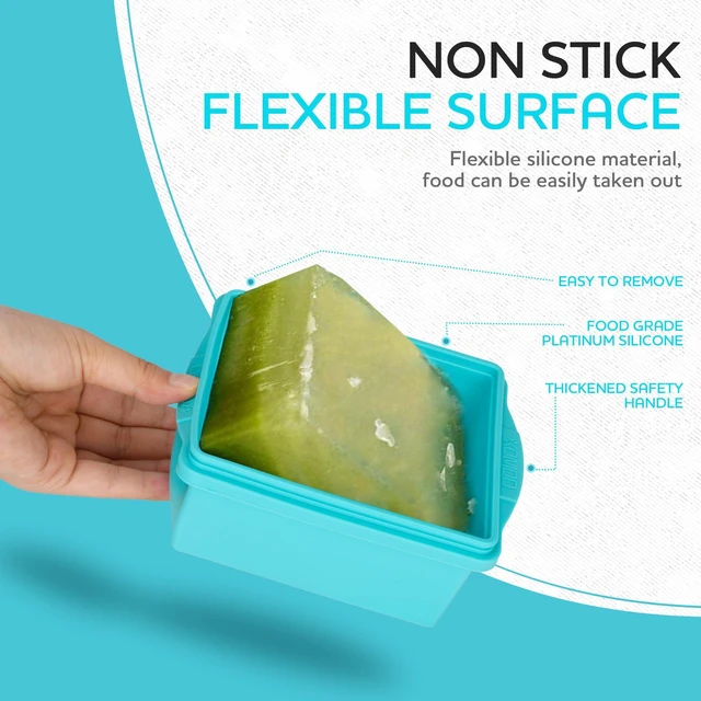 Alt view image 5 of 7 - 2 Cup Silicone Freezer Trays with Lids, Silicone Soup Freezer Molds - Leakproof, BPA-Free, Stackable, Microwave & Dishwasher Safe, Perfect for Soups, Sauces, Meal Prep, and Baked Goods - 4 Pack