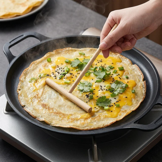 Alt view image 5 of 7 - 2 Pcs Crepe Spreader, 6.1 Inches x 4.7 Inches Natural Wooden T-Shaped Crepe Spatula, Wood Crepes Maker, Pancake Maker Tool for Flat Tortilla Shells