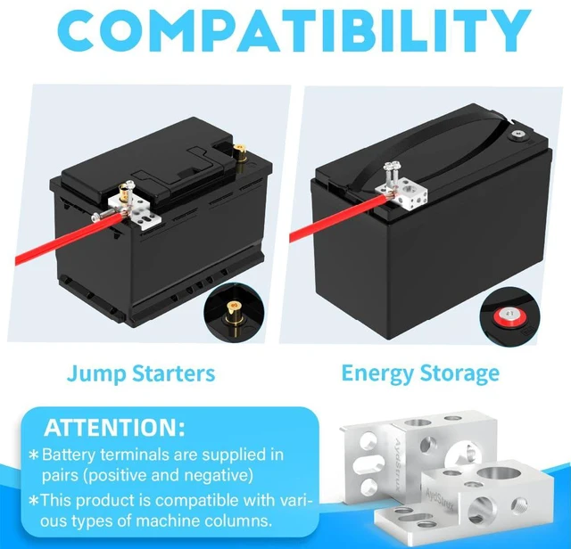 Alt view image 5 of 7 - 13-Way Battery Terminal Distro Block, Adapter with M8/6/4Threaded Studs,SAE DIN EN Battery Posts,8AWG-4/0 AWG Cables,for RV Marine Car Solar LiFePO4 Lithium & Lead Acid Batteries