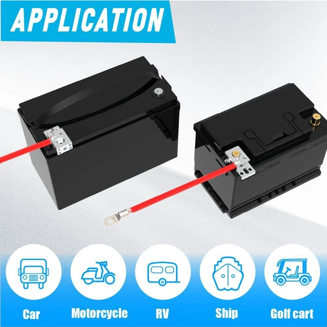 Alt view image 6 of 7 - 13-Way Battery Terminal Distro Block, Adapter with M8/6/4Threaded Studs,SAE DIN EN Battery Posts,8AWG-4/0 AWG Cables,for RV Marine Car Solar LiFePO4 Lithium & Lead Acid Batteries
