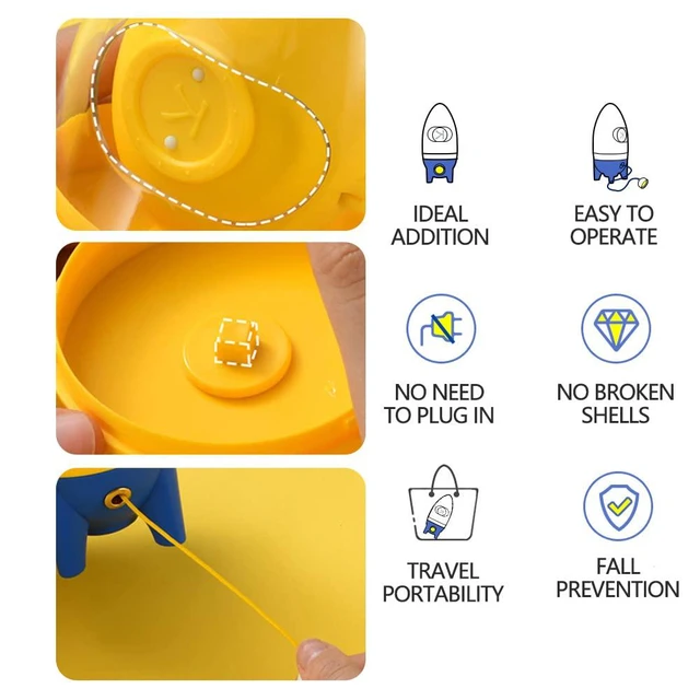 Alt view image 4 of 7 - Egg Yolk Mixer Manual Puller, Golden Egg Maker, Egg-Spinner Quick Eggs Homogenizer, Egg-Shaker, Silicone Shaker Whisk with Drawstring for Kitchen Mixing Eggs Whites and Yolks
