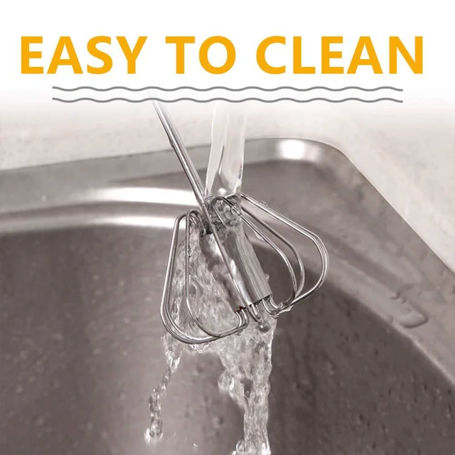 Alt view image 5 of 7 - Stainless Steel Eggbeater,egg scrambler,hand mixer, Rotating Semi-Automatic Eggbeater, Allows you to stir Easily Without Feeling Tired, for Making Cream of Egg Beater