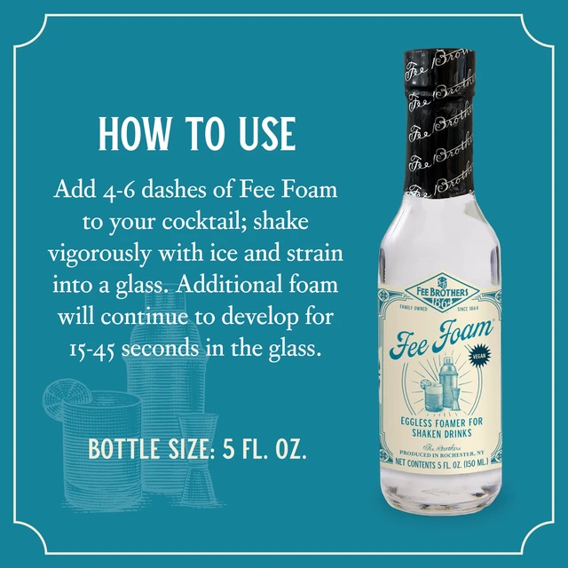 Alt view image 4 of 7 - Fee Foam Cocktail Foamer, 5 Fl Oz (Pack of 1) | Egg Substitute Mixer Often in Sours and Fizzes, Vegan-Friendly, Gluten Free