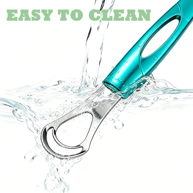 Alt view image 5 of 7 - Stainless Steel Tongue Scraper,Tongue Cleaner for Adults,Blue | Ergonomic Tongue Scrubber to Removes Tongue Gunk & Bad Breath, Design with Portable Storage Case for Home & Travel Oral Care