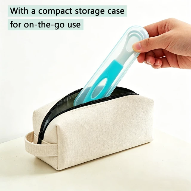 Alt view image 7 of 7 - Stainless Steel Tongue Scraper,Tongue Cleaner for Adults,Blue | Ergonomic Tongue Scrubber to Removes Tongue Gunk & Bad Breath, Design with Portable Storage Case for Home & Travel Oral Care