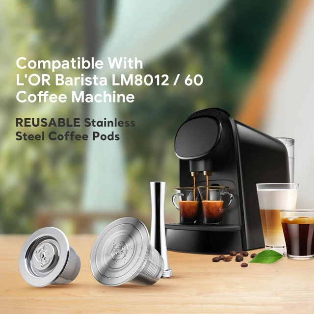 Alt view image 2 of 6 - Reusable Stainless Steel Coffee Capsules Compatible with L'OR B-arista LM8012/60 -Refillable Metal Espresso Pods for L'or, with Stainless steel spoon and tamper, 2pcs