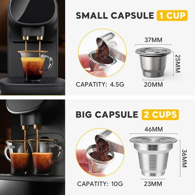 Alt view image 5 of 6 - Reusable Stainless Steel Coffee Capsules Compatible with L'OR B-arista LM8012/60 -Refillable Metal Espresso Pods for L'or, with Stainless steel spoon and tamper, 2pcs