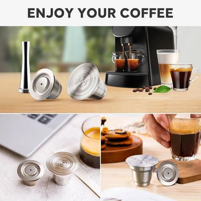 Alt view image 6 of 6 - Reusable Stainless Steel Coffee Capsules Compatible with L'OR B-arista LM8012/60 -Refillable Metal Espresso Pods for L'or, with Stainless steel spoon and tamper, 2pcs