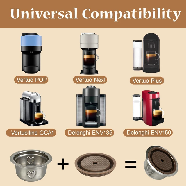 Alt view image 3 of 7 - Reusable Coffee Pods Kit, 80ml Stainless Steel Coffee Capsule with Silicone Lid, Spoon, Brush, Coffee Tamper, Tweezers