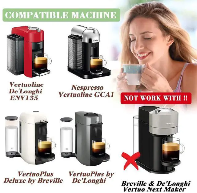 Alt view image 4 of 6 - Reusable Coffee Capsule for Nespresso Vertuo: 8 oz Stainless Steel | Refillable Coffee Pod for Double Espresso Fits GCA1/ENV135/ENV150/BNV420 - Use Own Favorite Coffee - Rich Crema Easy to Clean