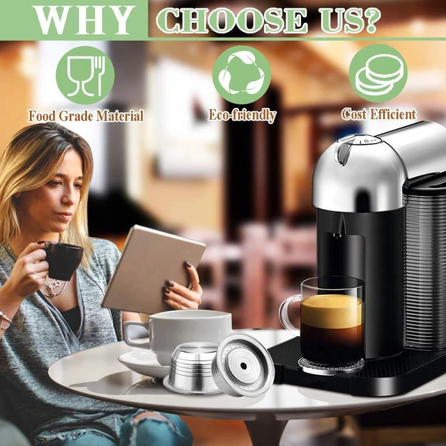 Alt view image 6 of 6 - Reusable Coffee Capsule for Nespresso Vertuo: 8 oz Stainless Steel | Refillable Coffee Pod for Double Espresso Fits GCA1/ENV135/ENV150/BNV420 - Use Own Favorite Coffee - Rich Crema Easy to Clean