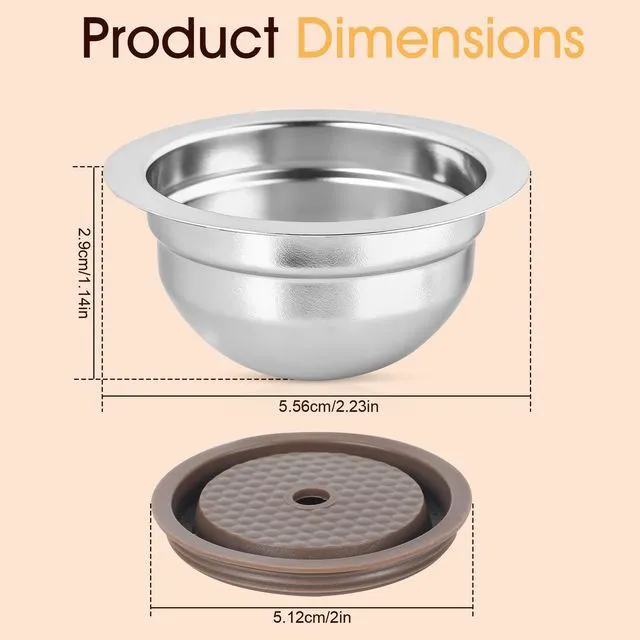 Alt view image 3 of 7 - 80ml/2.7oz Double Espresso Stainless Steel Reusable Coffee Pod, Fits Selected Nespresso Vertuo Machines: ENV150, ENV135, Next, Pop, GCAT, Plus
