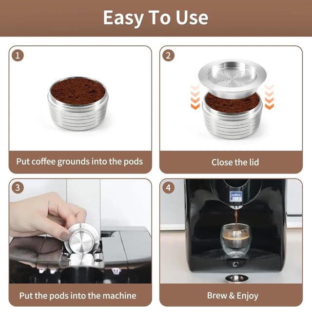 Alt view image 6 of 7 - Stainless Steel Reusable Espresso Coffee Pods ONLY for Lavazza Blue Lb951/Blue Lb300/Classy Plus Refillable Capsules Reusable Coffee Pods(1pcs)