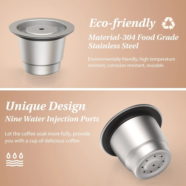 Alt view image 5 of 7 - Stainless Steel Coffee Pod, Metal Refillable Capsules for Nespresso | Matel Reusable Coffee Pods Kit Compatible With Nespresso Original Line