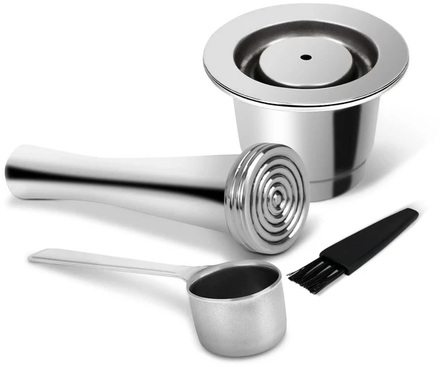 Main image of Reusable Coffee Pods, Stainless Steel Coffee Pods Refillable | 1Pcs Refillable Coffee Pods, Metal Coffee Pods Compatible with Original Line, Tamper+ Stainless Steel Spoon