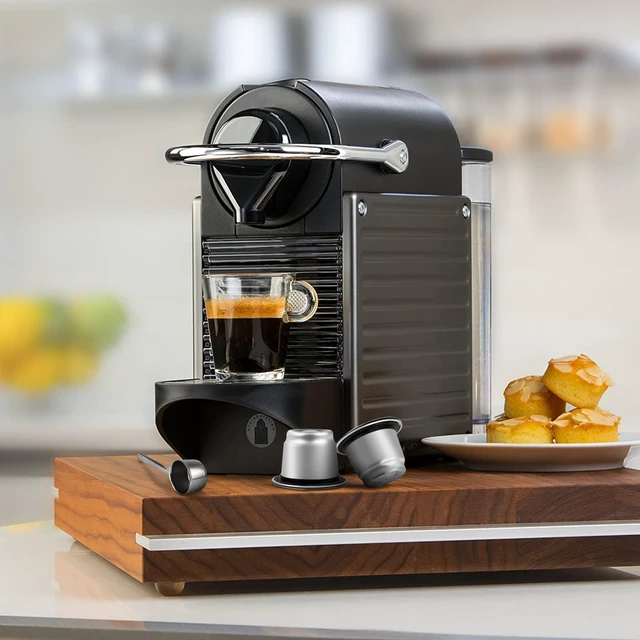 Alt view image 7 of 7 - Reusable Coffee Pods, Stainless Steel Coffee Pods Refillable | 1Pcs Refillable Coffee Pods, Metal Coffee Pods Compatible with Original Line, Tamper+ Stainless Steel Spoon