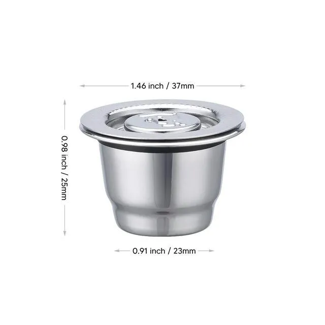 Alt view image 6 of 7 - Stainless Steel Reusable Coffee Capsules Fit For N espresso Capsules OriginalLine, Metal Refillable Espresso Coffee Filter Pods Compatible For N espresso Machines Brewers