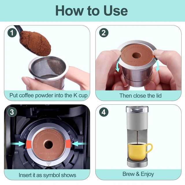 Alt view image 5 of 7 - K Cup Reusable Coffee Pods, Stainless Steel Reusable K Cups Compatible with Keurig 1.0 & 2.0 Coffee Machines Brewers Refillable K Cups (2 Pack)