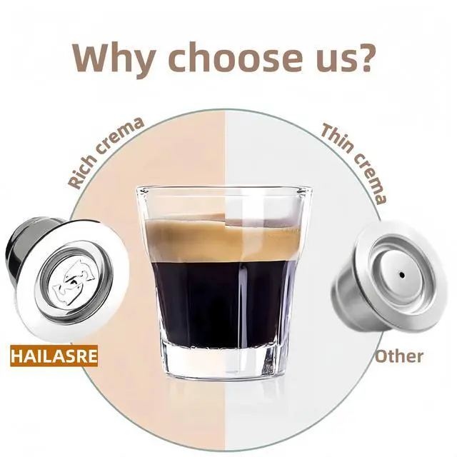 Alt view image 5 of 7 - 2 Pcs Reusable Stainless Steel Coffee Capsules Compatible with L'OR Barista LM8012 / 60, Refillable Coffee Pods Metal L'or Espresso Pods(Big & Small)