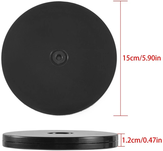 Alt view image 2 of 5 - 6 Lazy Susan Turntable Black Acrylic Ball Bearing Rotating Tray for Spice Rack Table Cake Kitchen Pantry Decorating TV Laptop Computer Monitor, 30-lb Load Capacity (360 Rotation)